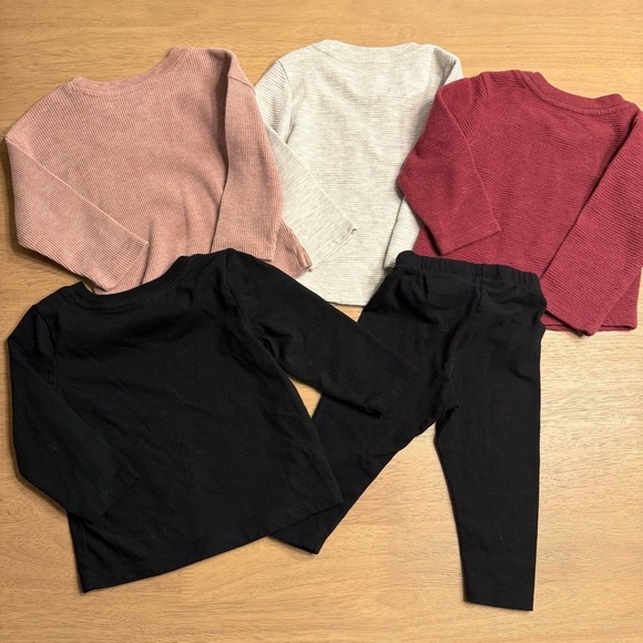 Cat & Jack Long Sleeve Shirt bundle +leggings black - Picture 5 of 5